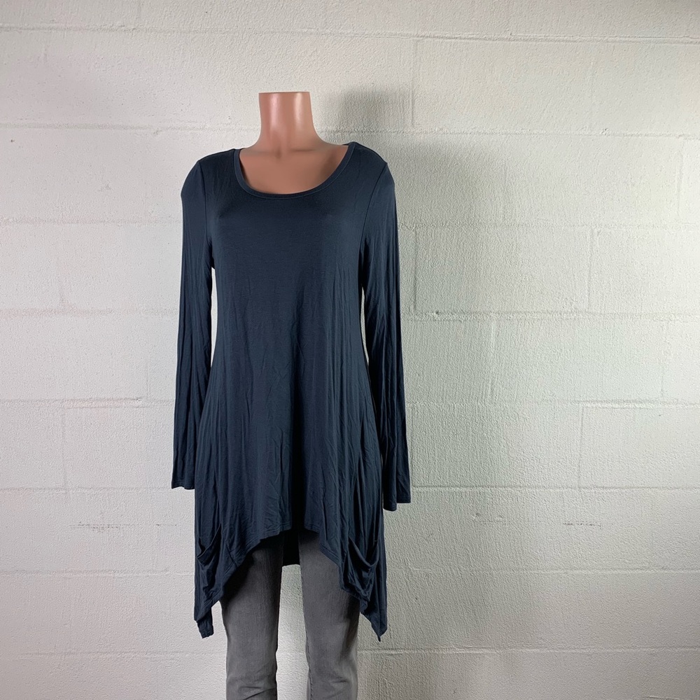 LOGO lori Goldstein long sleeve shirt pocket Gray